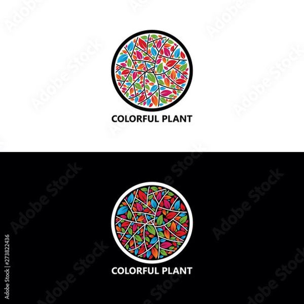 Obraz Colorful Plant Logo Template Design Vector, Emblem, Design Concept, Creative Symbol, Icon