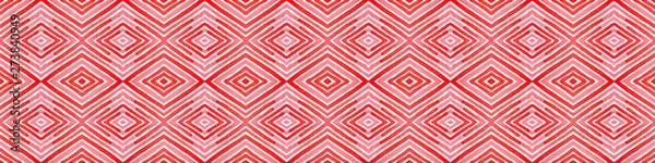 Fototapeta Pink red Seamless Border Scroll. Geometric Waterco
