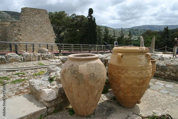 Obraz pithoi - big clay vases in knossos, crete