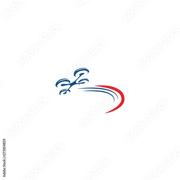 Obraz drone fly logo template