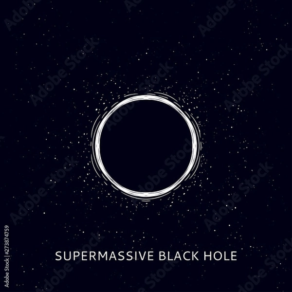 Fototapeta Supermassive black hole in space logo, vector illustration