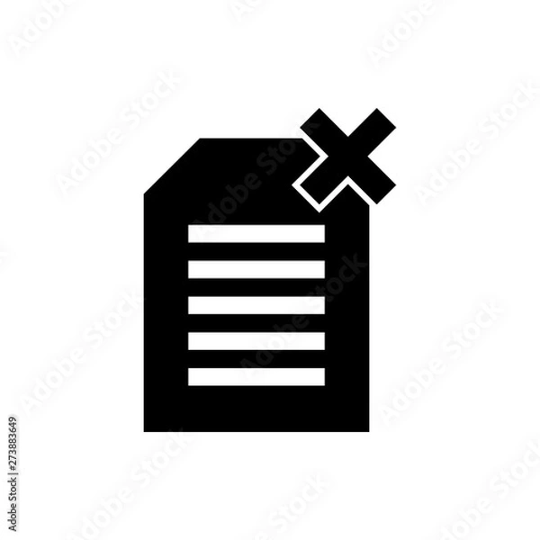Fototapeta delete file flat vector icon