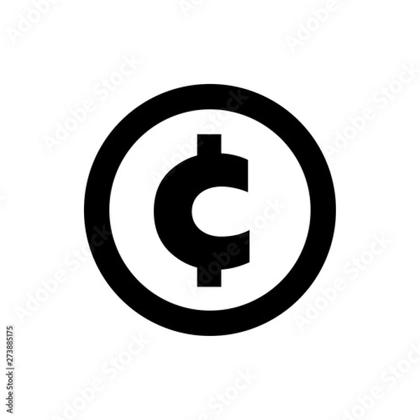 Fototapeta cent flat vector icon