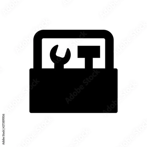 Fototapeta toolbox flat vector icon