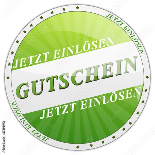 Obraz Button Gutschein grün