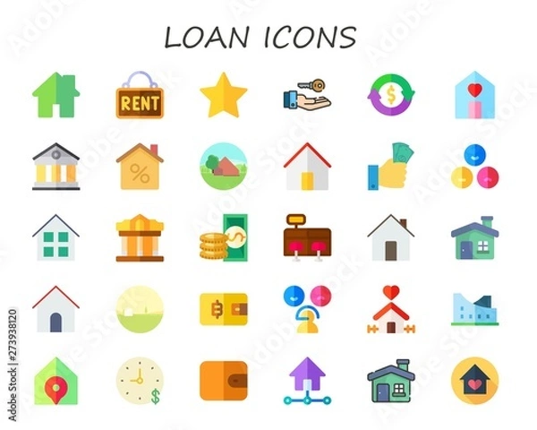 Obraz loan icon set
