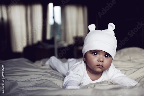 Obraz Cute baby and hat