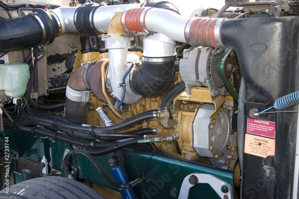 Fototapeta diesel engine compartment