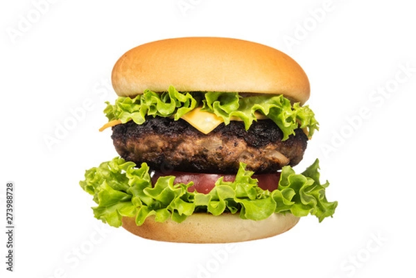 Fototapeta ハンバーガー 白バック