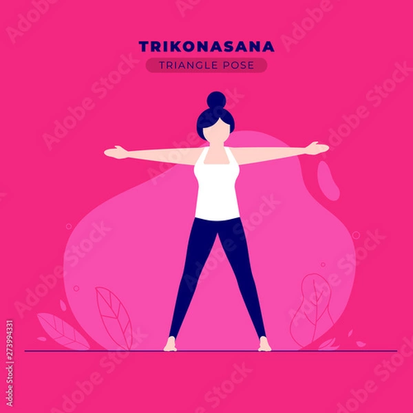 Fototapeta Triangle Yoga Pose Vector Illustration