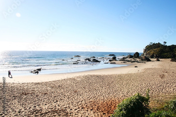 Fototapeta A leisurely walk along Flynn's beach at Port Macquarie. Australia.