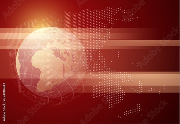 Fototapeta Breaking News vector background with globe for backdrop. EPS10