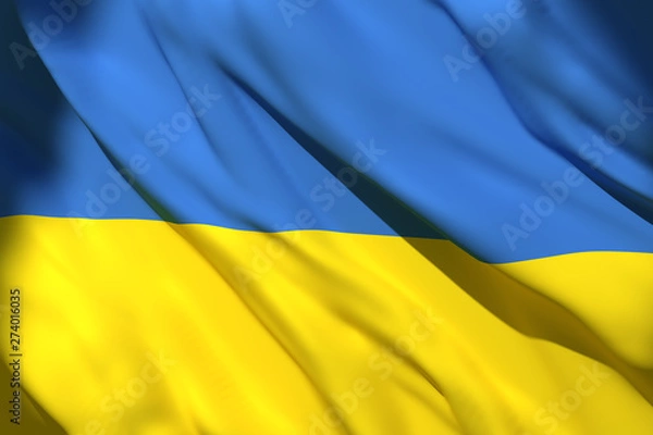 Obraz 3d rendering of Ukraine flag