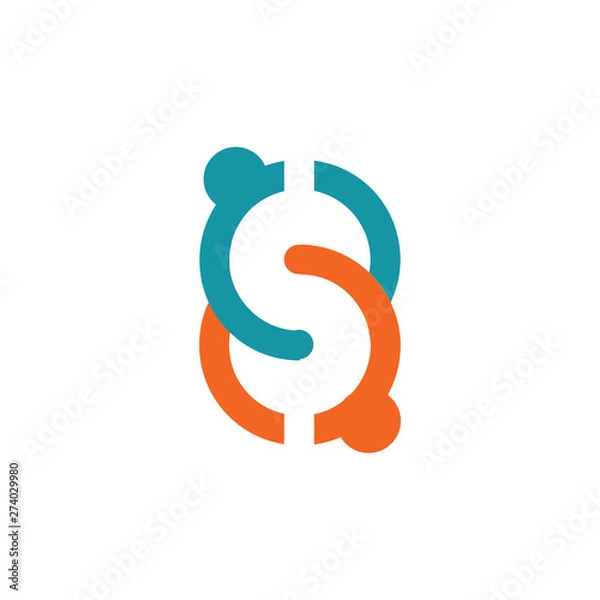 Obraz Letter S people logo template