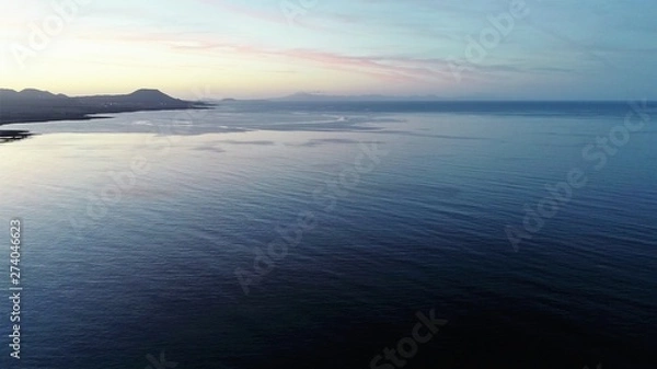 Fototapeta sunset from the ocean on atlantic island