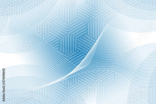 Obraz abstract, blue, wave, design, line, light, illustration, lines, wallpaper, digital, pattern, technology, backdrop, curve, waves, motion, graphic, art, texture, backgrounds, space, white, color