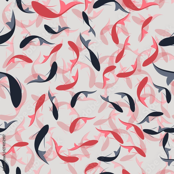 Obraz pattern. seamless. red fish. Chinese painting