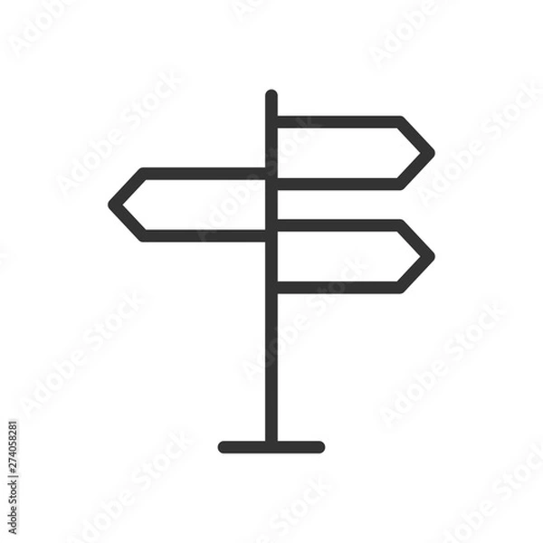 Obraz road sign outline ui web icon. sign vector icon for web, mobile and user interface design isolated on white background