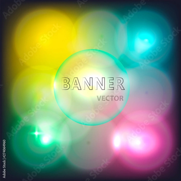 Obraz Glowing neon banner for design. Vector Background