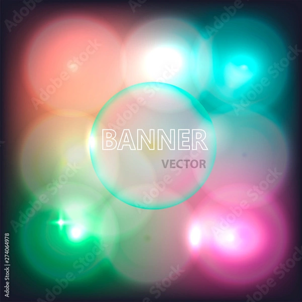 Obraz Glowing neon banner for design. Vector Background