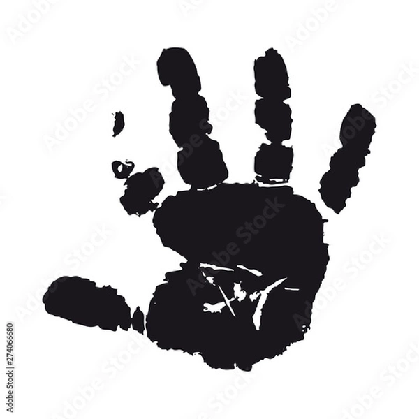 Fototapeta Vector isolated black fingerprint baby