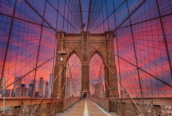 Fototapeta stunning views of the Brooklyn Bridge