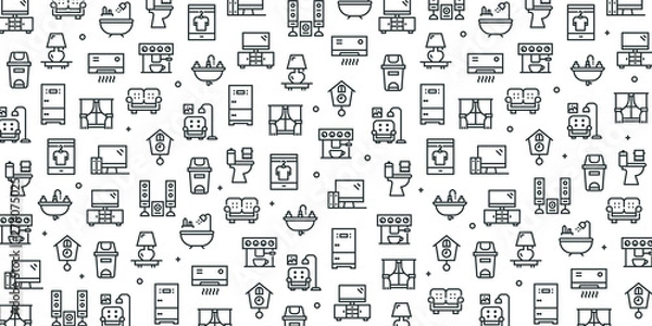 Fototapeta HOUSE APPLIANCES  SEAMLESS PATTERN