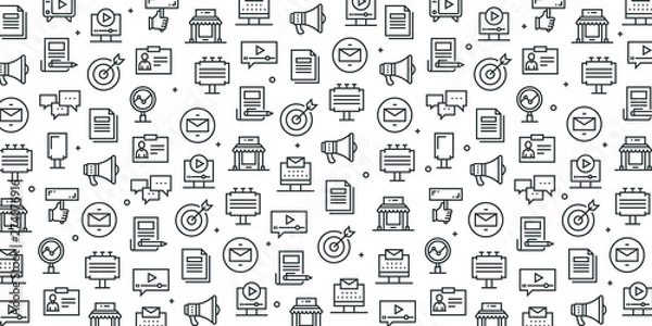 Obraz ADVERTISING MEDIA SEAMLESS PATTERN