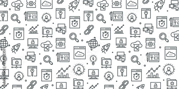 Fototapeta SEARCH ENGINE SEAMLESS PATTERN
