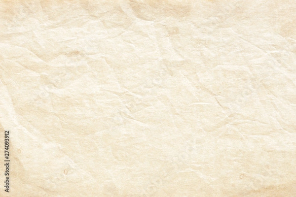 Fototapeta Old brown crumpled paper background texture