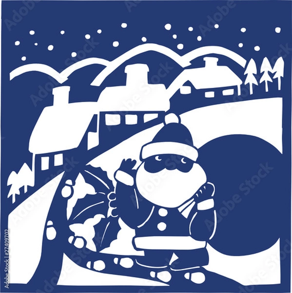 Obraz 切り絵サンタ