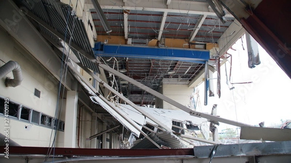 Fototapeta Dismantling Destruction factory rubble Breaking 