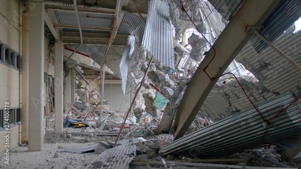 Fototapeta Dismantling Destruction factory rubble Breaking 
