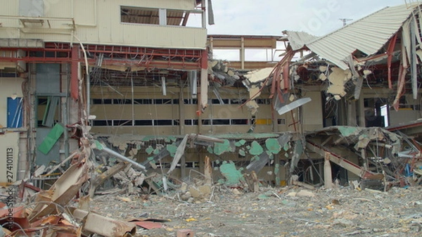 Fototapeta Dismantling Destruction factory rubble Breaking 