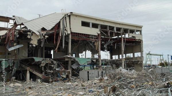 Fototapeta Dismantling Destruction factory rubble Breaking 