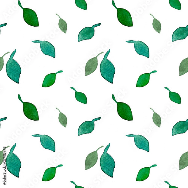 Fototapeta Modern simply summer leaf pattern for fabric design. Hand drawing style.