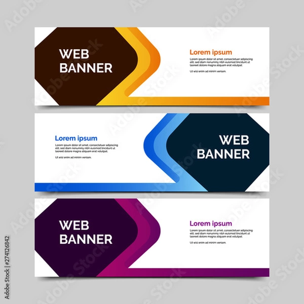 Fototapeta abstract vector banners.modern template design for web