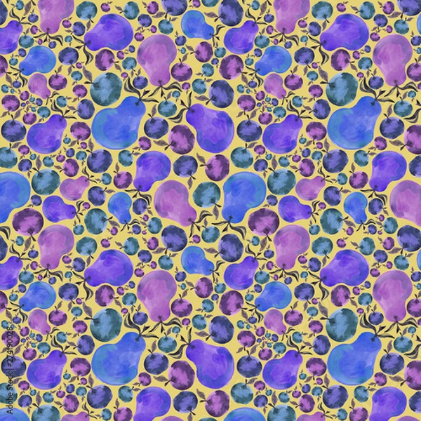 Fototapeta seamless pattern with blue flowers