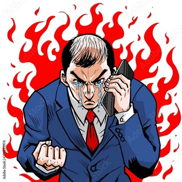 Fototapeta スマホビジネスマン