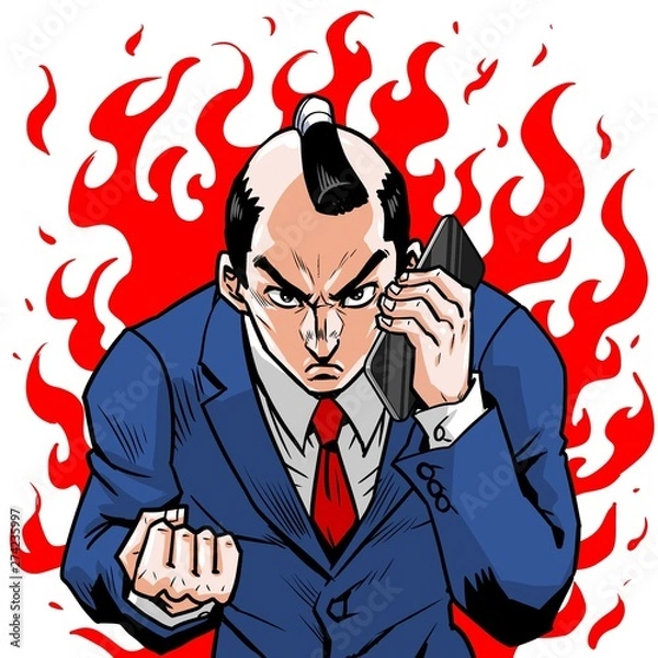 Fototapeta スマホビジネスマン