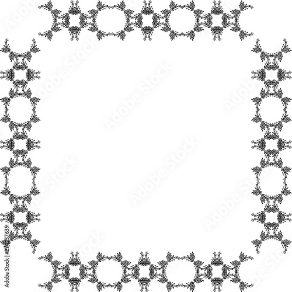 Fototapeta Vector illustration ornate of invitation card with design beautiful flower frame
