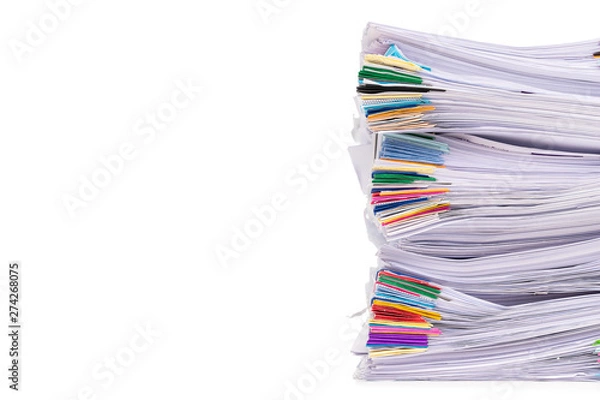 Fototapeta Stack of Documents isolated on white background