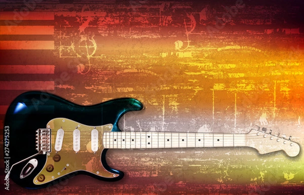 Obraz abstract background with electric guitar