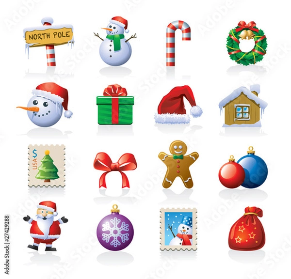 Obraz Christmas icon set