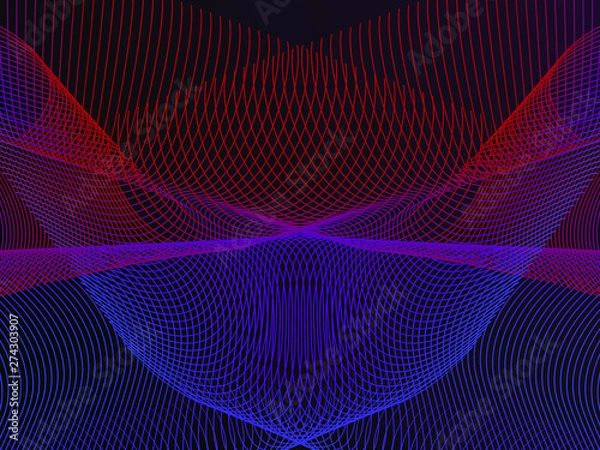 Fototapeta EPS 10 vector. Futuristic colorful background. Backdrop with lines and waves.