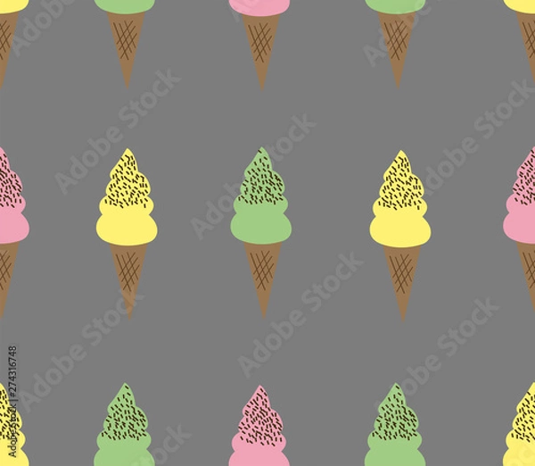Obraz Vector seamless pattern with colorful delicious ice creams.