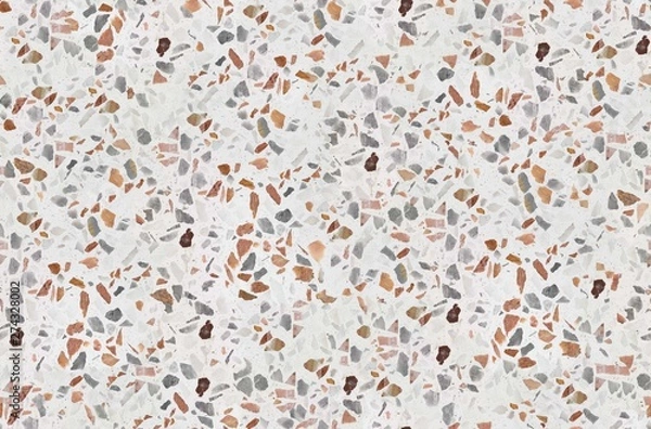 Fototapeta Terrazzo texture. Polished concrete floor and wall pattern. Color surface marble and granite stone, material for decoration