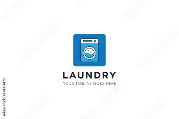 Obraz laundry logo and icon vector illustration design template