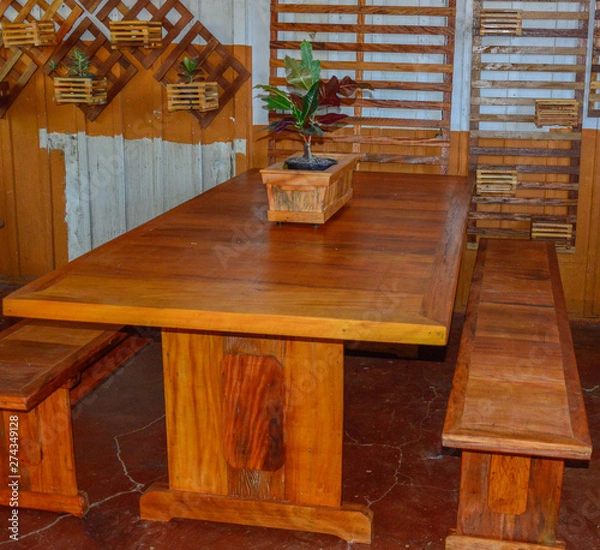 Obraz wooden table and chairs