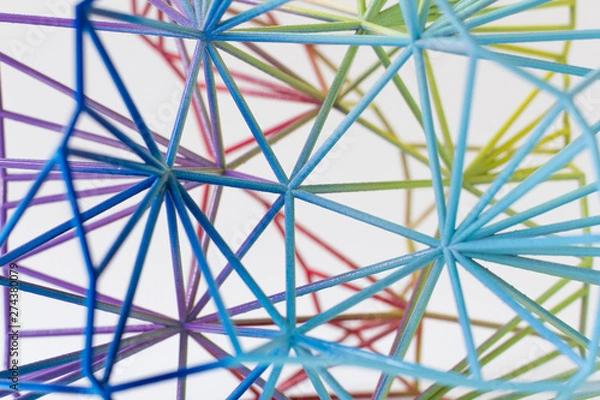 Fototapeta Abstrakte Farbenfrohe Netzstruktur. 3D Druck. Colorful abstract Net Structure. 3d-print.